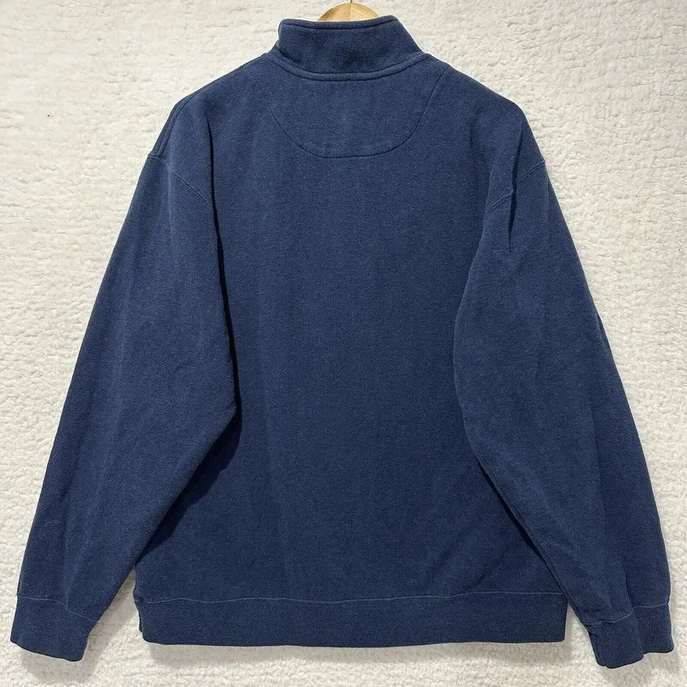 ORVIS Men's Navy Blue 1/4 Zip Pullover‎ Sweater Size Large
